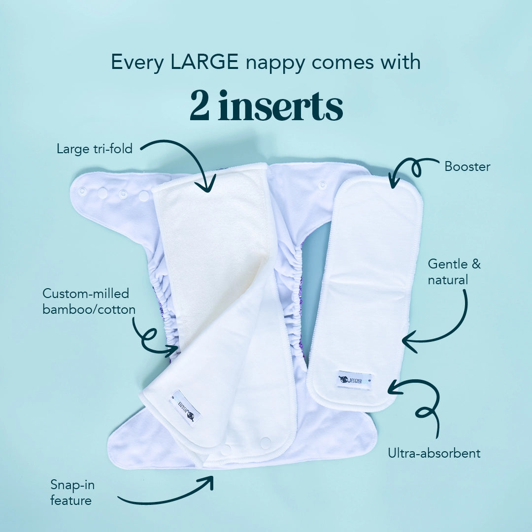 Lilac Moon Large/Night Cloth Nappy Designer Bums