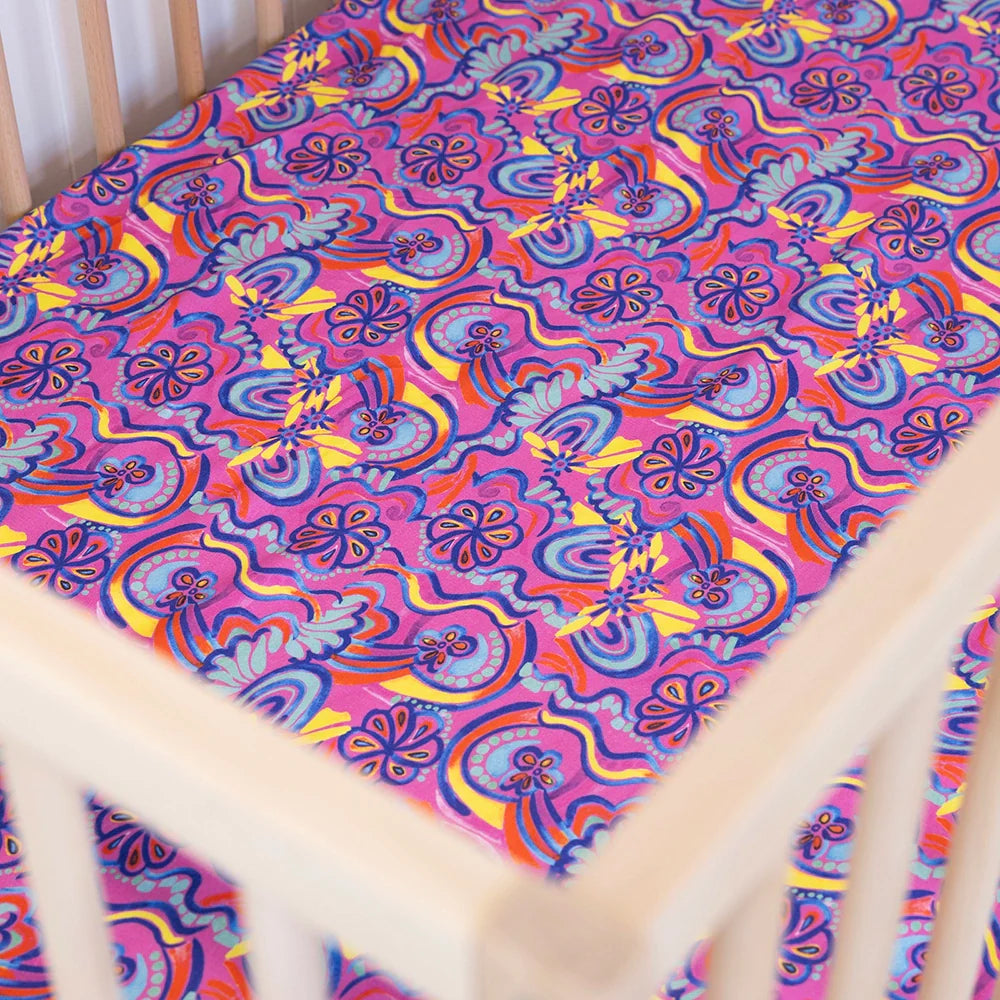 Abstract Rainbow Fitted Cot Sheet