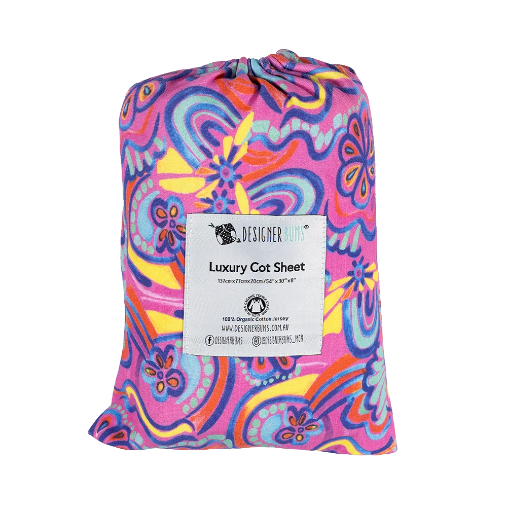 Abstract Rainbow Fitted Cot Sheet