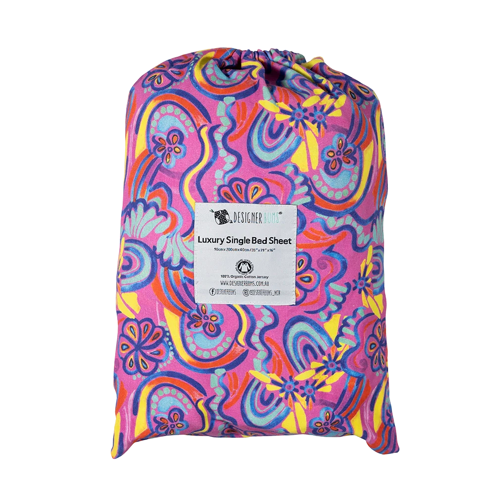 Abstract Rainbow Single Fitted Sheet