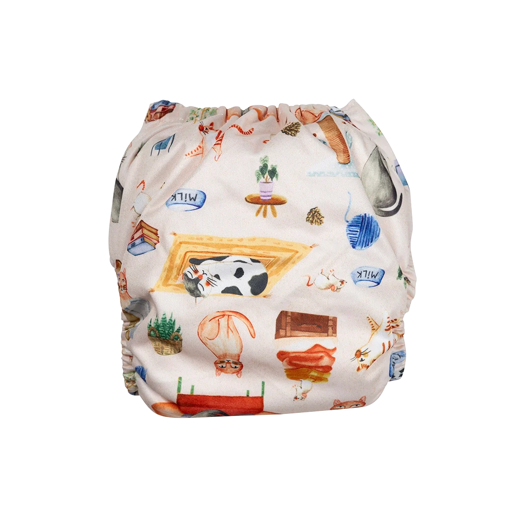 Cat Nap Reusable Cloth Nappy
