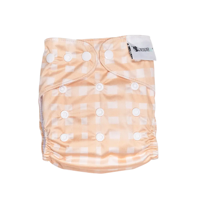 Peachy Plaid Reusable Cloth Nappy