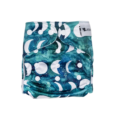 Transformative Teal Moon Reusable Cloth Nappy