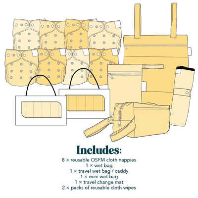Reusable Nappy Starter Bundle | Vivid