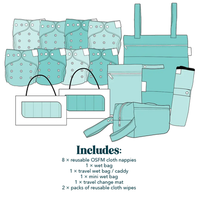 Reusable Nappy Starter Bundle | Wild
