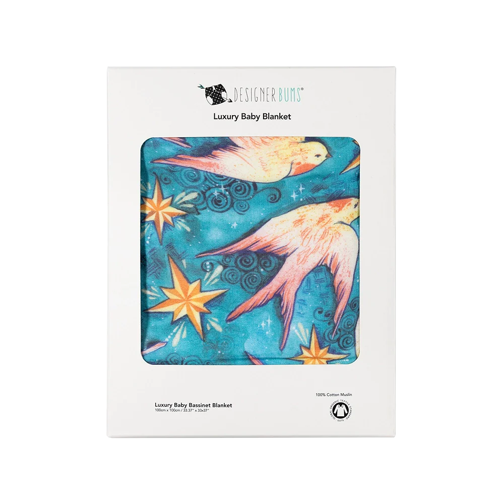 Star Swallows Baby Bassinet Blanket