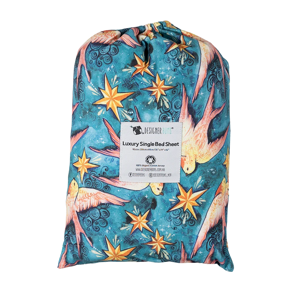 Star Swallows Single Fitted Sheet