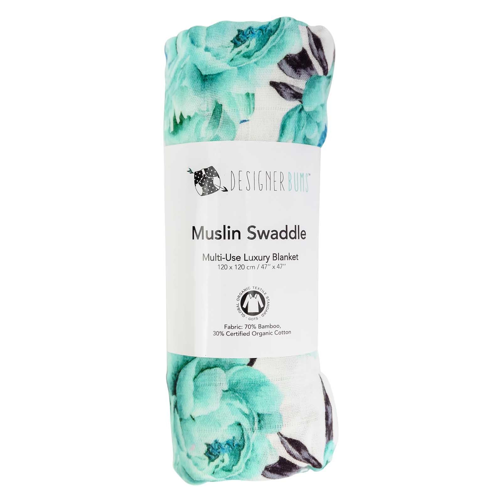 Aquamarine Peony Swaddle