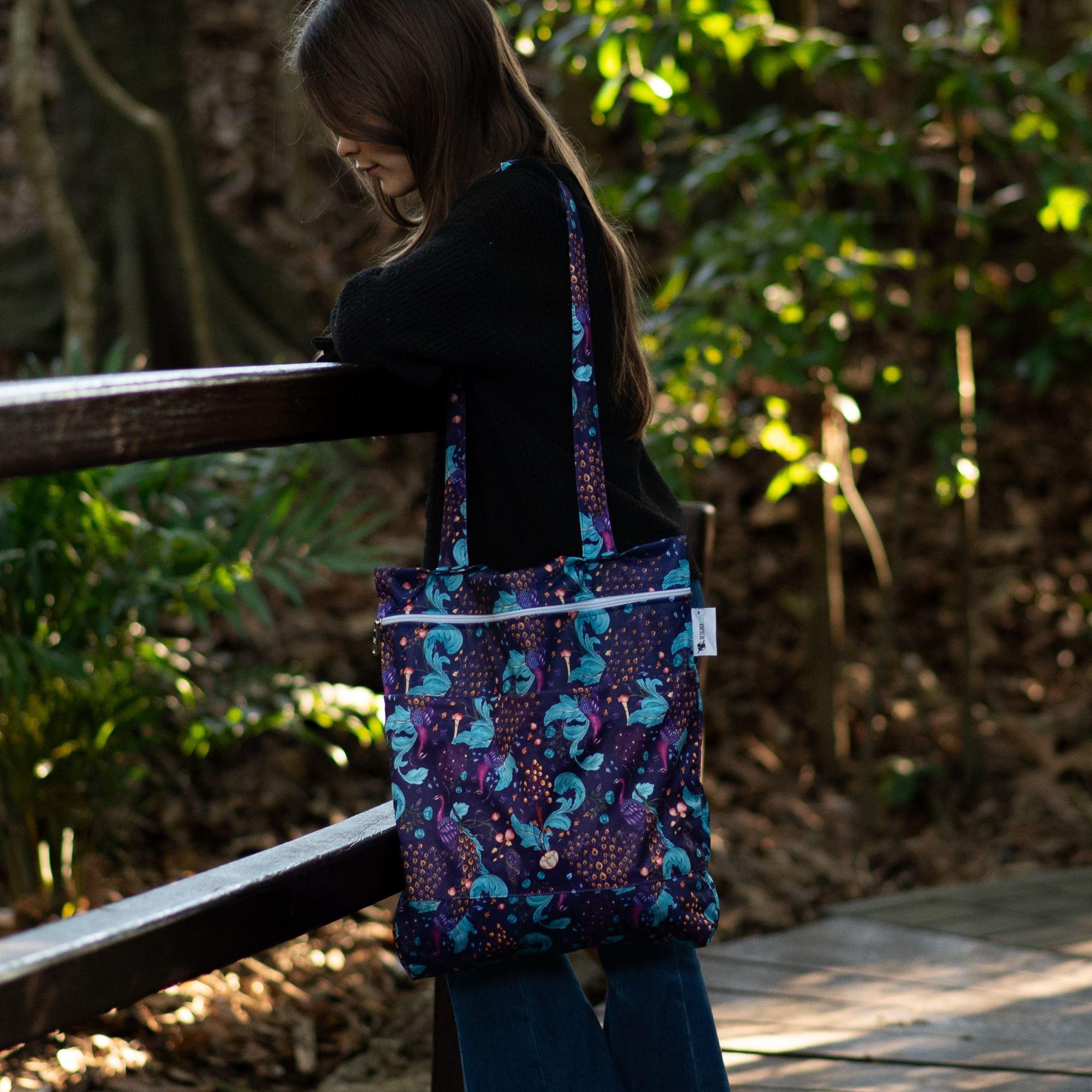 Indigo Plumes Wet Bag