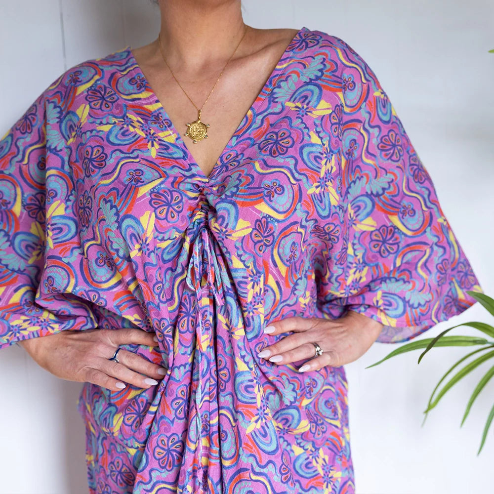 Abstract Rainbow Beach Kaftan