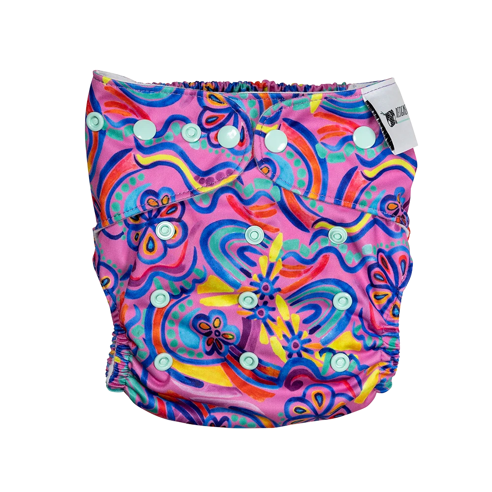 Abstract Rainbow Large/Night Cloth Nappy