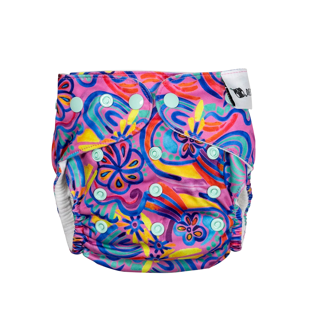 Abstract Rainbow Reusable Cloth Nappy