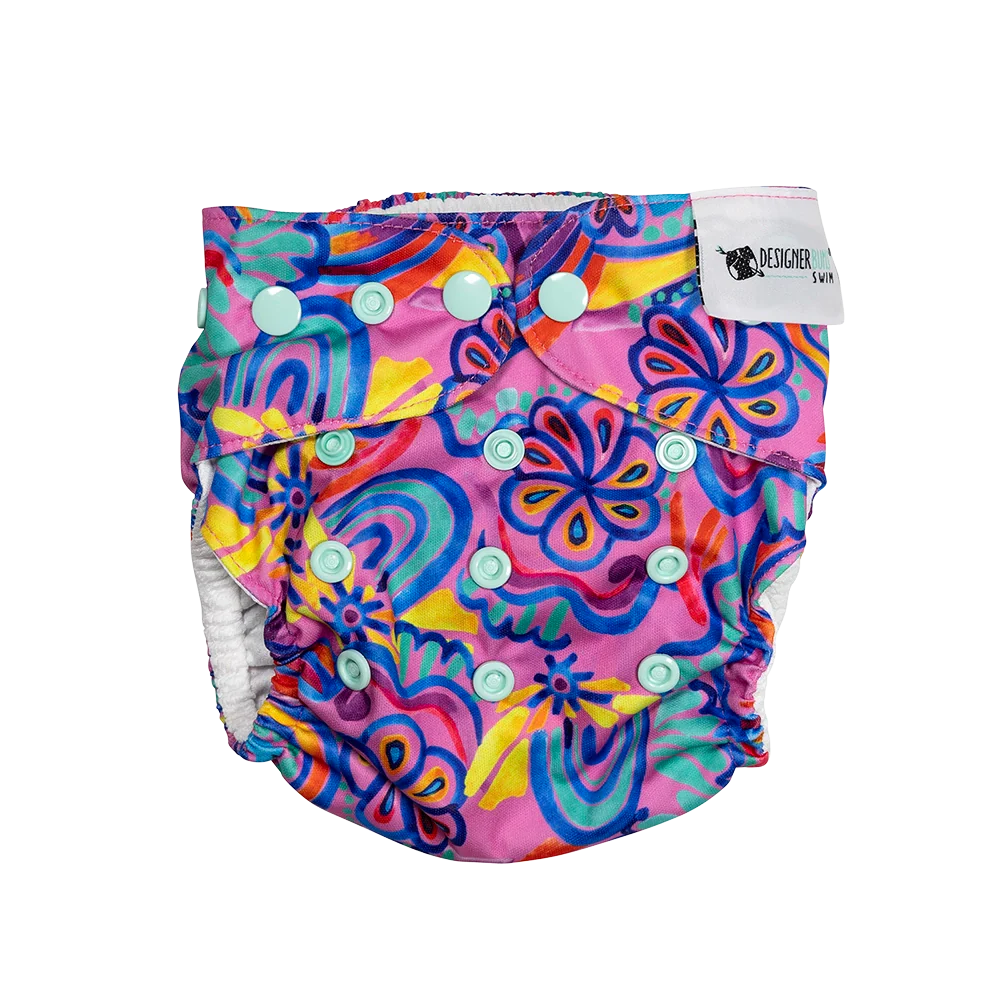 Abstract Rainbow Swim Nappy