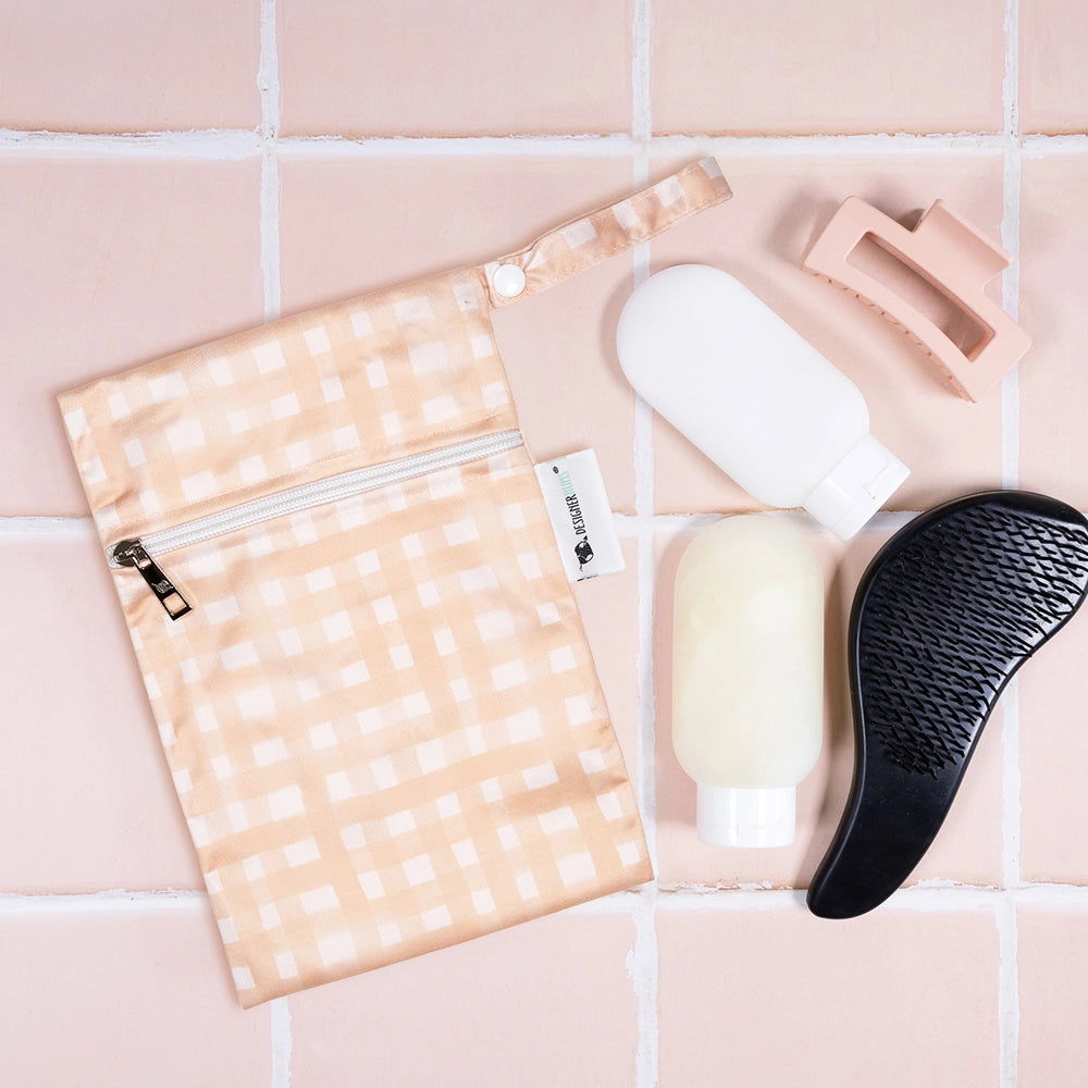 Peachy Plaid Mini Wet Bag
