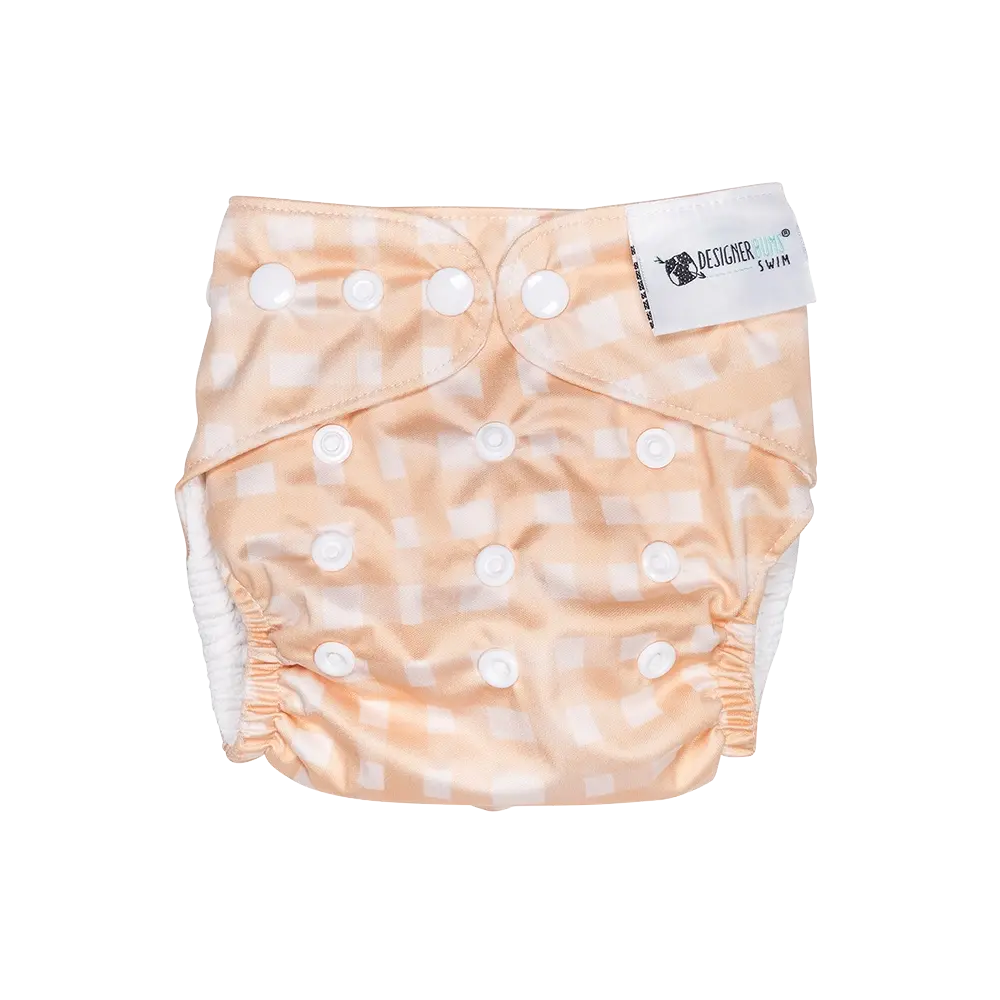 Peachy Plaid Swim Nappy | Designer Bums