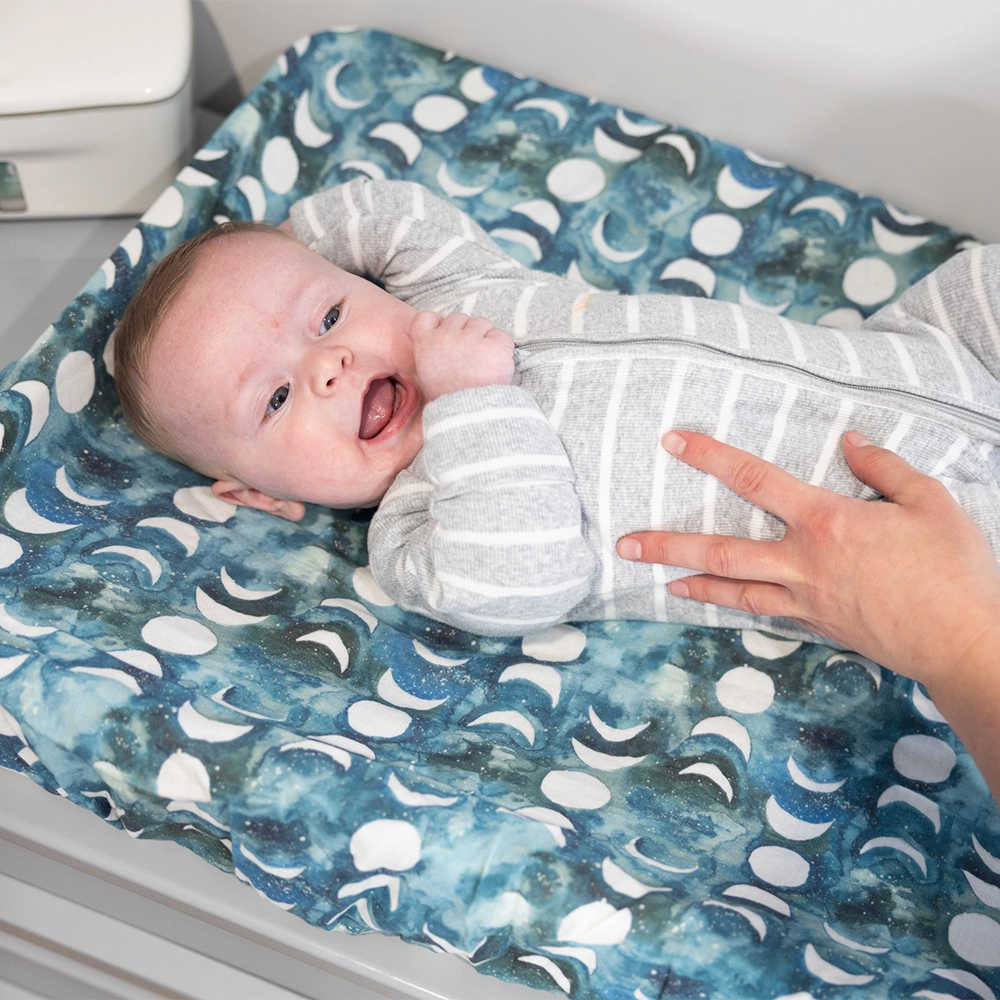 Transformative Teal Moon Change Pad/Bassinet Sheet