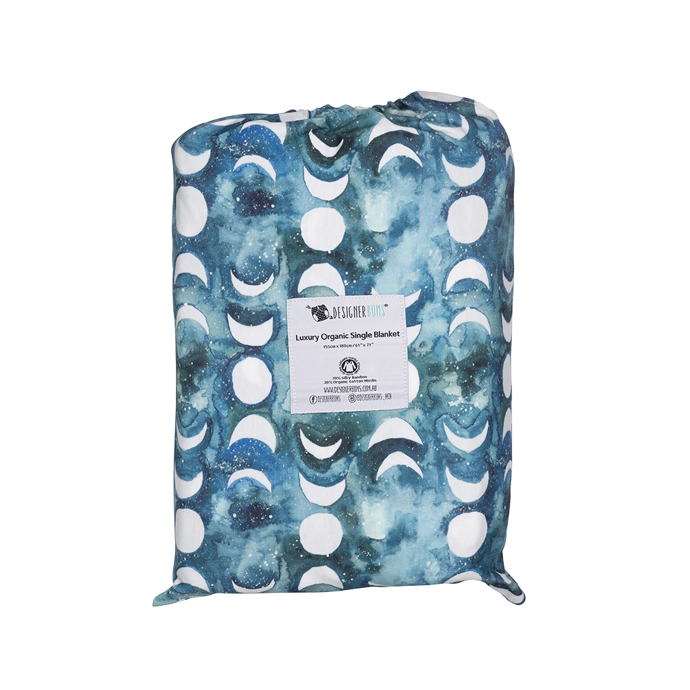 Transformative Teal Moon Single Blanket