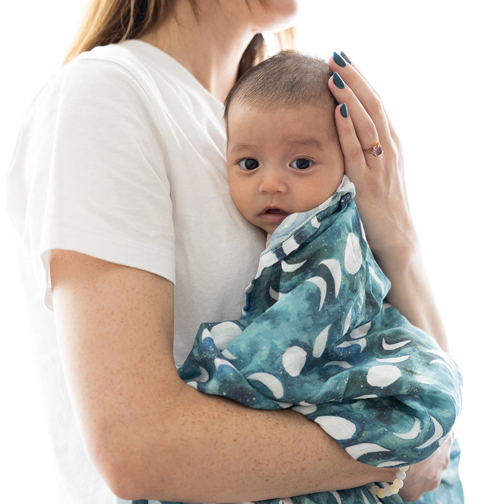 Transformative Teal Moon Swaddle
