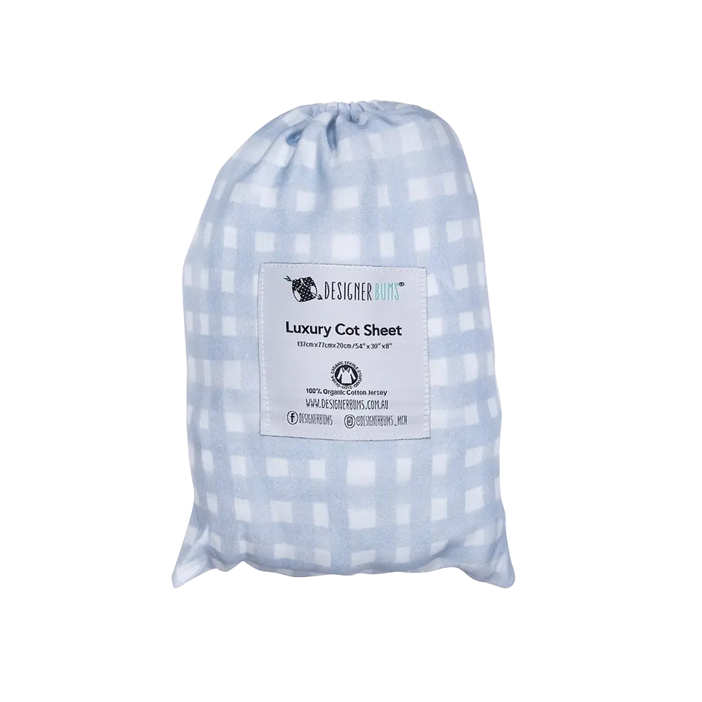 Baby Blue Fitted Cot Sheet