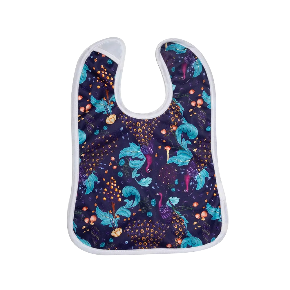 Indigo Plumes Bib
