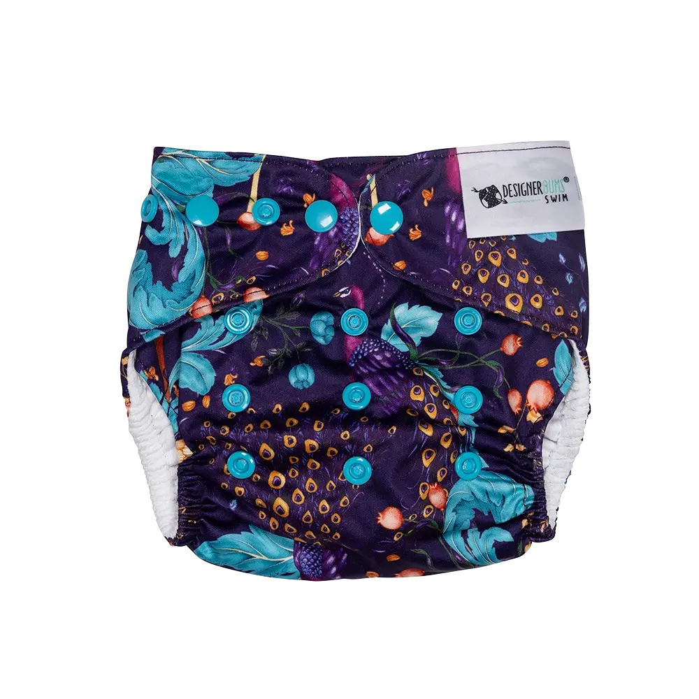 Indigo Plumes Swim Nappy