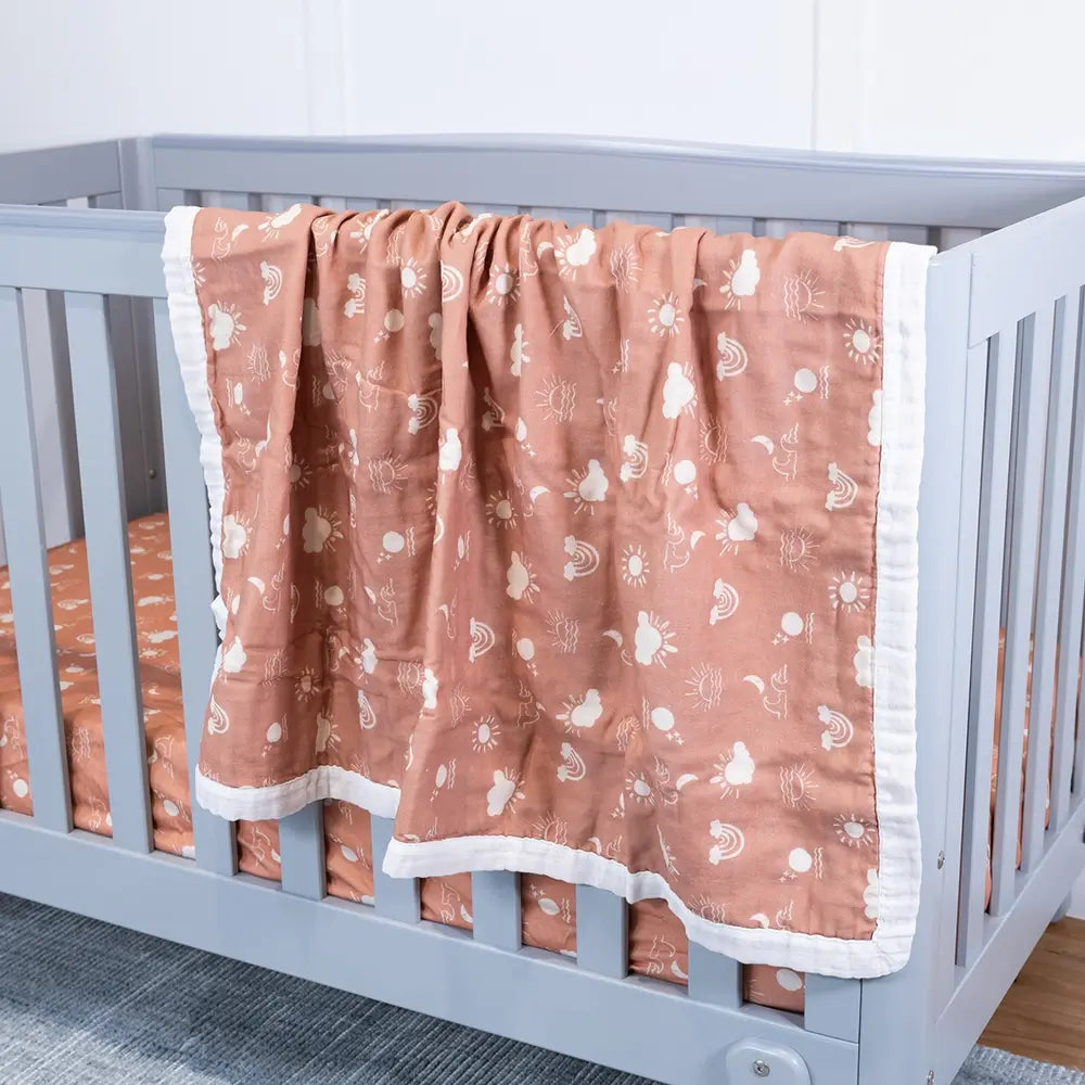 Terracotta Haze Baby Cot/Bassinet Blanket
