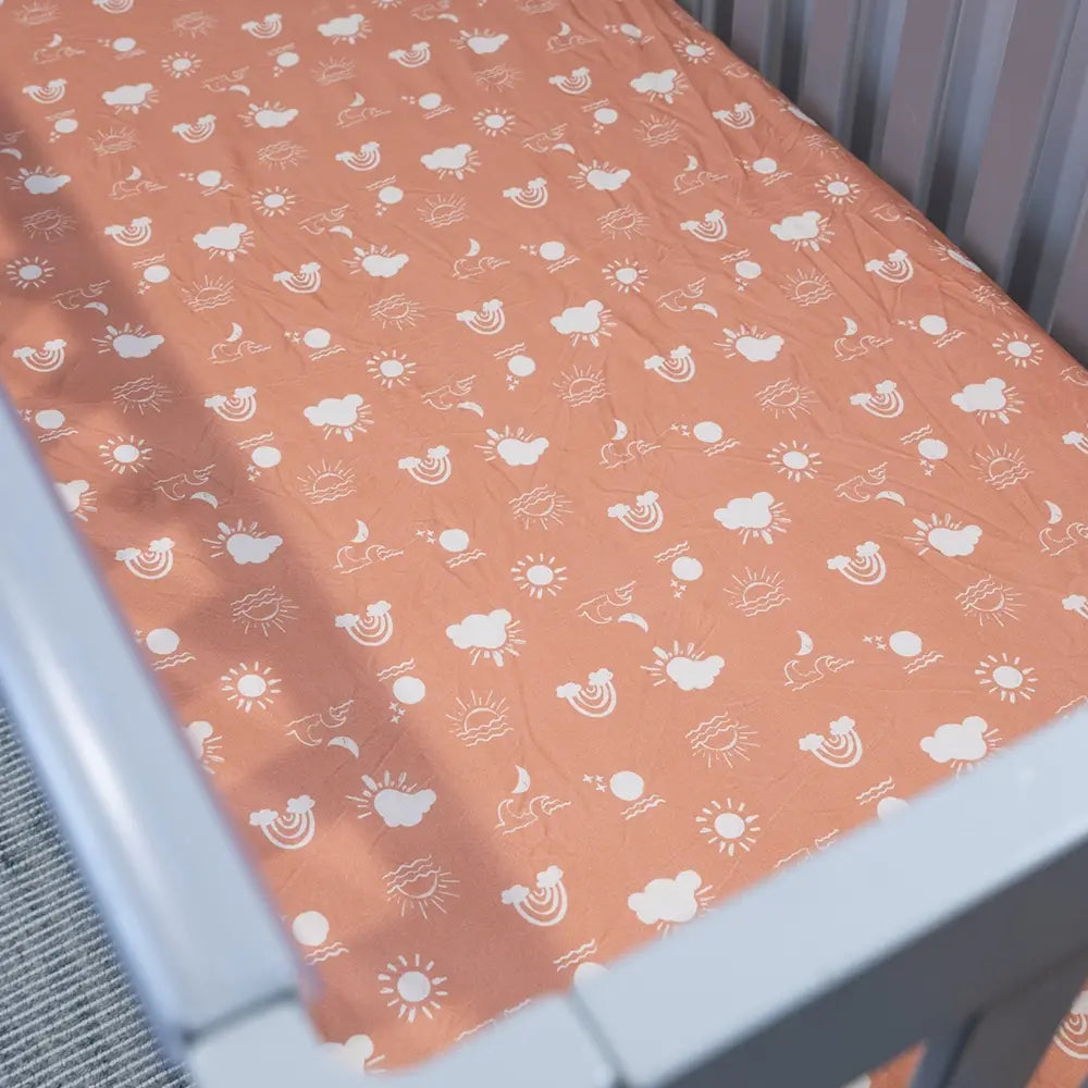 Terracotta Haze Fitted Cot Sheet