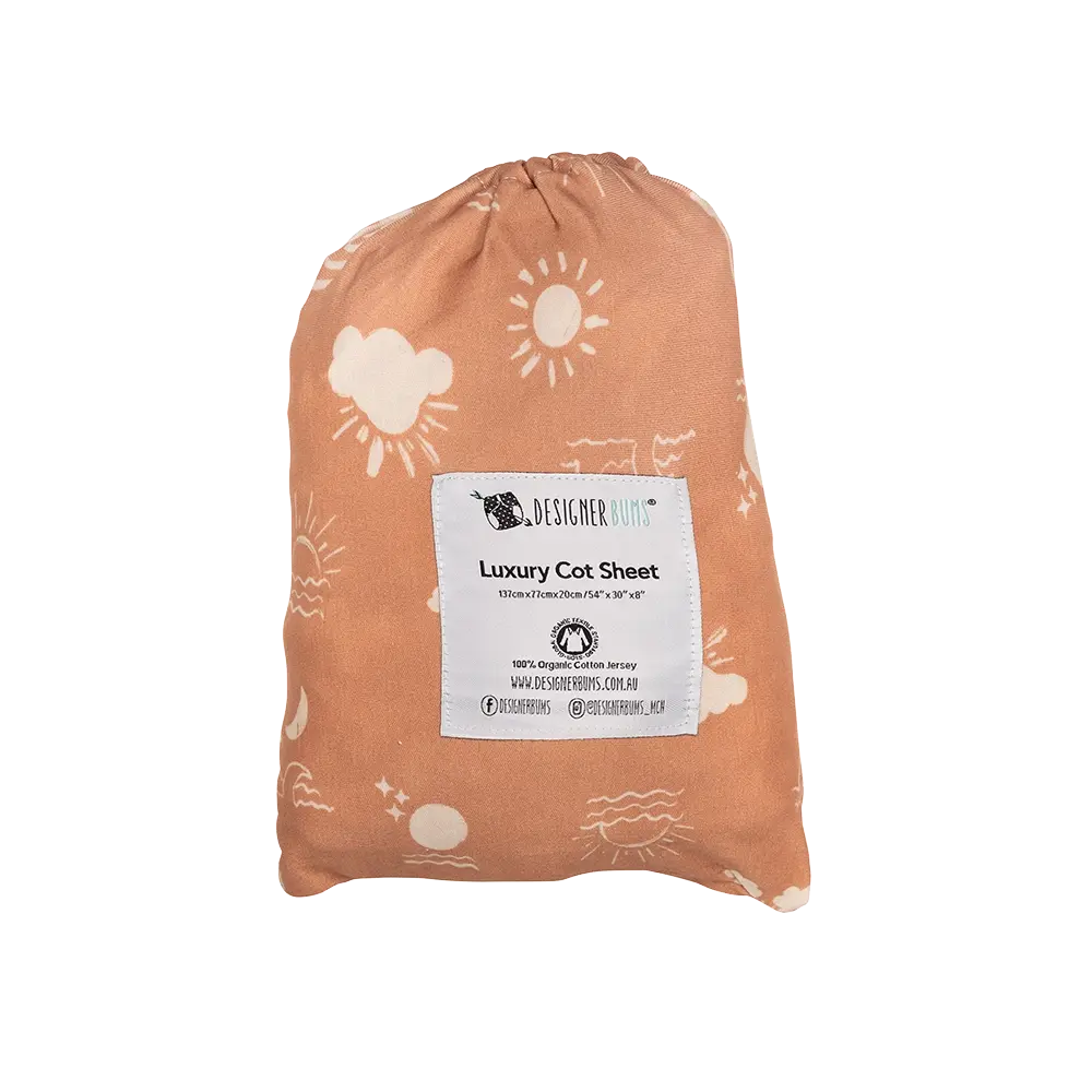 Terracotta Haze Fitted Cot Sheet