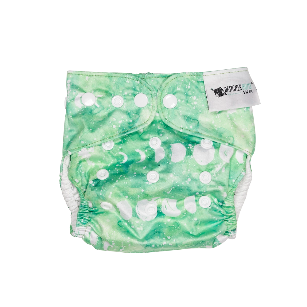 Reusable Swim Nappy Tidal Moon Green