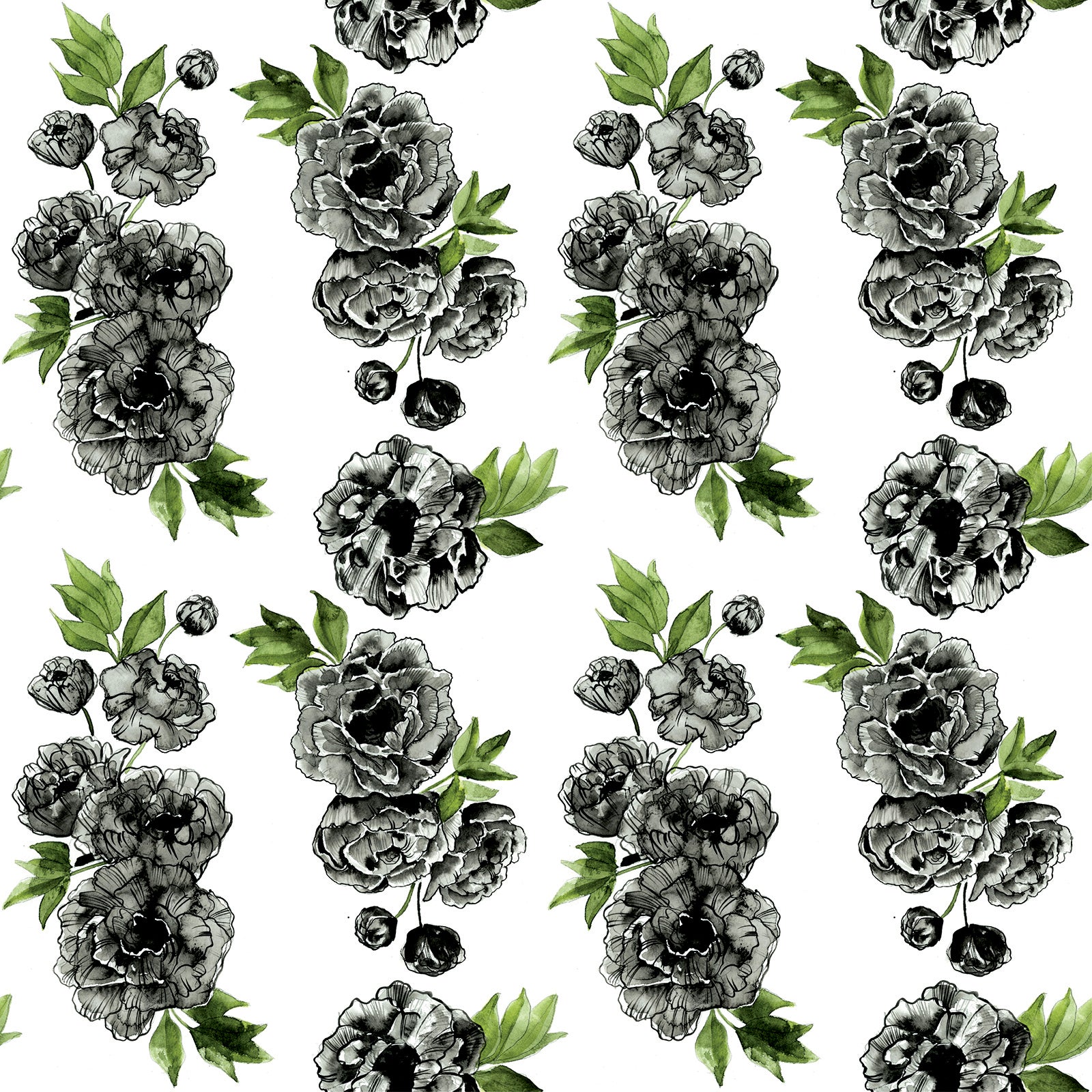 Black Peony Play Mat Nappies Designer Bums